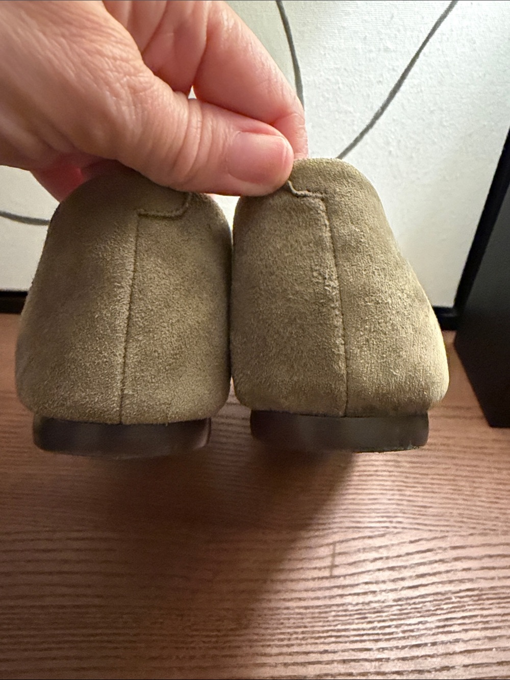 Madewell Suede Flats in Olive with Gold Buckle - Picture 5 of 7